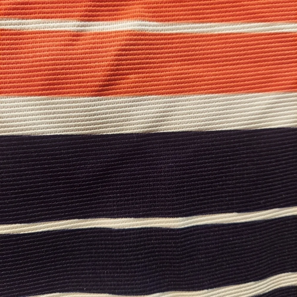 Monteau Girl Size 10/12 Girls Orange, Black and White Horizontal Striped Dress